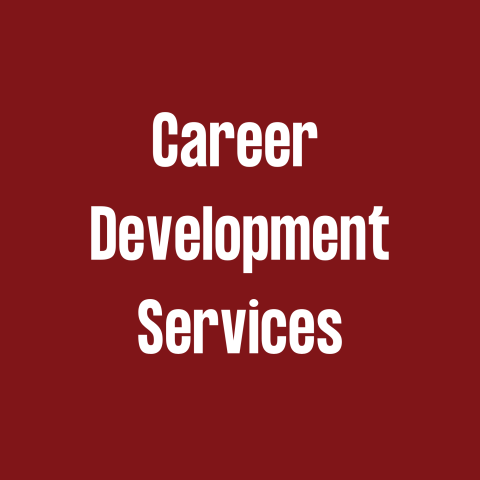 White Career Development Services on Brick Red Back drop